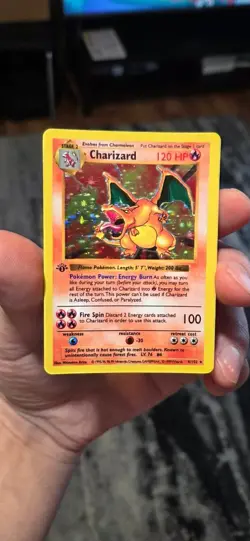 1999 Pokemon Base Set Shadowless 1st Edition Holo Charizard NM-MINT CUSTOM ART - Image 1