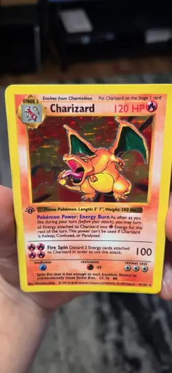 1999 Pokemon Base Set Shadowless 1st Edition Holo Charizard NM-MINT CUSTOM ART - Image 2