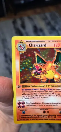 1999 Pokemon Base Set Shadowless 1st Edition Holo Charizard NM-MINT CUSTOM ART - Image 4