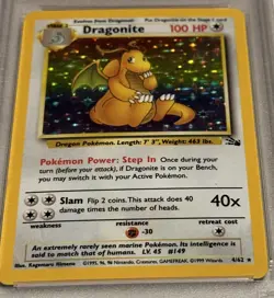 1999 Pokemon Fossil Dragonite Holo 4/62 PSA 6 EX-MT - Image 2
