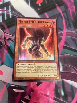 YUGIOH - MASKED HERO DUSK CROW - SUPER RARE - NM - 1ST ED - MZMU - Image 1