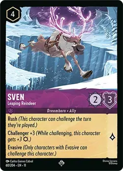 DISNEY LORCANA TCG - Winterspell - Sven - Leaping Reindeer Super Rare 60/204 - Image 1