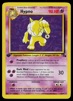 Pokemon Card - Hypno Fossil 23/62 Rare 1st Edition - Image 1