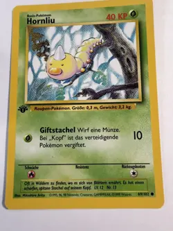 1st Edition Weedle (Hornliu) 69/102 - NM Near Mint German Base Set Pokemon Card - Image 1