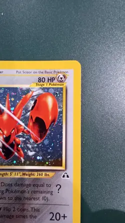 Pokemon TCG Scizor Neo Discovery Holo Rare Trading Card 10/75 Vintage - Image 4