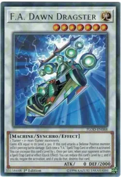 Yugioh! MP F.A. Dawn Dragster - FLOD-EN088 - Rare - 1st Edition Moderately Playe - Image 1