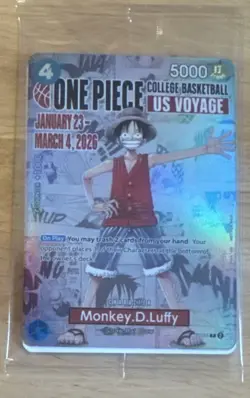 Monkey D. Luffy P-055 One Piece College Basketball US Voyage 2026 PROMO Sealed - Image 1
