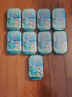9x Pokemon Celebrations Kanto Mini Tin 25th Anniversary Sealed Cards Packs Lot - Image 1