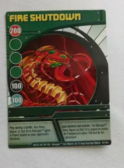 Bakugan Battle Brawlers "FIRE SHUTDOWN" Ability Card 42/48d BA333 2008 - Image 1