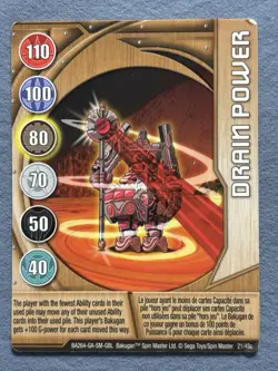 Bakugan Battle Brawlers Drain Power Copper 🥉Gate Card 21/48c Pyrus Clayf - Image 2