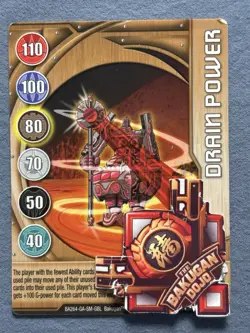 Bakugan Battle Brawlers Drain Power Copper 🥉Gate Card 21/48c Pyrus Clayf - Image 4