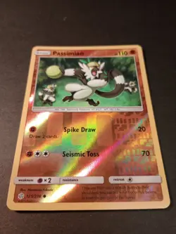 Pokemon Cosmic Eclipse Passimian Reverse Holo Common Card 125/236 NM - Image 1