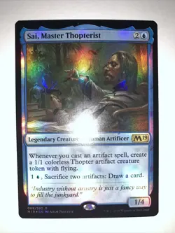 NM FOIL Sai, Master Thopterist Core Set 2019 / M19 Blue Rare CARD - Image 1