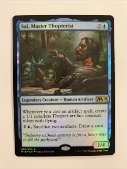 NM FOIL Sai, Master Thopterist Core Set 2019 / M19 Blue Rare CARD - Image 2