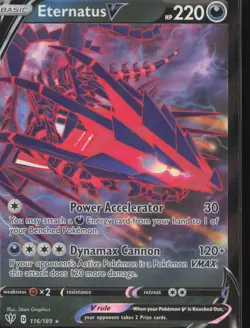 Pokemon TCG - Eternatus V 116/189 Holo Rare V Darkness Ablaze - 1039 - Image 1