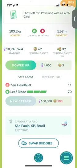 Pokemon Go Legendary Virizion ( Normal ) ( Reduced) - Image 2