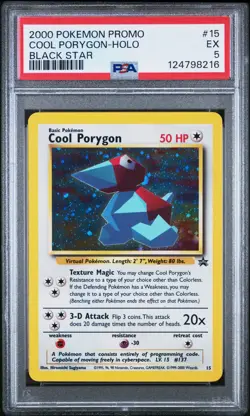 2000 POKEMON PROMO COOL PORYGON HOLO BLACK STAR 15 PSA 5 - Image 1