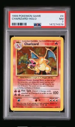 1999 POKEMON GAME #4 CHARIZARD-HOLO PSA 7 - Image 1
