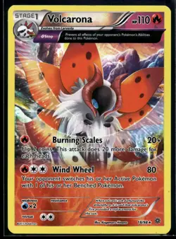 2015 Pokemon XY Ancient Origins 18 Volcarona Reverse Foil LP - Image 1