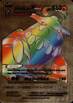 ❄Pokemon TCG Heatran Vmax Secret Rainbow Astral Radiance 191/189 gold custom - Image 1