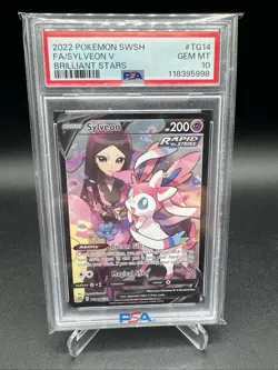POKEMON CARD TCG SYLVEON V FULL ART BRILLIANT STARS SWSH GEM MINT PSA 10 - Image 1