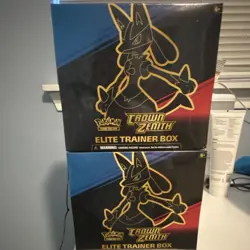 Pokemon Crown Zenith Elite Trainer Box Lot (2) Featuring Lucario - Image 1