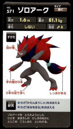 Zoroark No. 571 Pokemania Card Pokemon Japanese ~ MP - Image 2