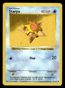 Pokemon TCG Base Set (Shadowless) #065/102 Staryu NM - Image 1