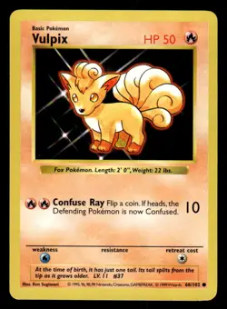 Pokemon TCG Base Set (Shadowless) #68/102 Vulpix NM - Image 1