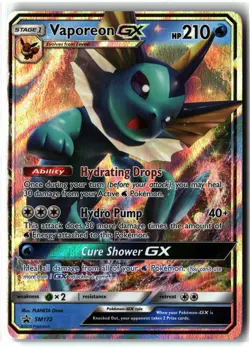 Vaporeon GX ⭐ SM172 Holo Promo SM Black Star Promos 2017 Pokemon NM - Image 1