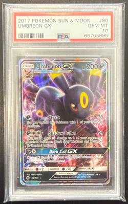PSA 10 Umbreon GX 80/149 Ultra Rare Pokemon TCG Sun & Moon Base Set - Image 1