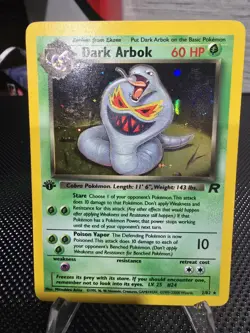 Pokemon Dark Arbok Team Rocket Holo Rare 1st Edition 2/82 60 HP English - Image 1