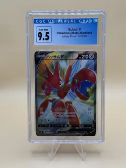 The Pokemon Company Scizor V Infinity Zone 107/100 CGC 9.5 Secret Rare Holo JP - Image 1