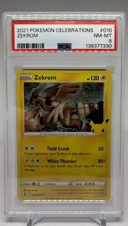 2021 POKEMON CELEBRATIONS #010 ZEKROM PSA 8 - Image 1