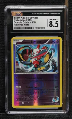 Team Aqua's Seviper Reverse Foil Pokemon XY Double Crisis CGC 8.5 - Image 1