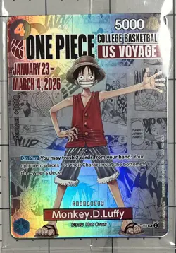 Bandai One Piece CCG Monkey.D.Luffy US Voyage Promo Holo Card P-055 - Image 1