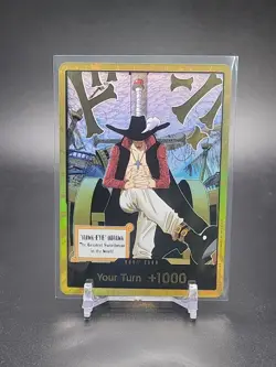 DON!! Card Dracule Mihawk Gold One Piece OP14 The Azure Sea's Seven NM unplayed - Image 1