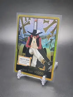 DON!! Card Dracule Mihawk Gold One Piece OP14 The Azure Sea's Seven NM unplayed - Image 2
