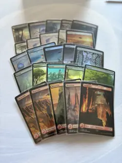 Magic The Gathering 25 Full Art Foil Basic Land Lot- MN/LP - Image 1