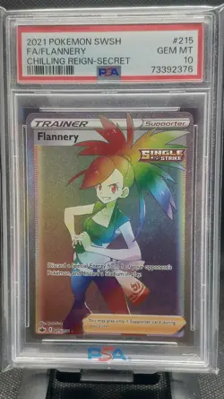 PSA 10 Full Art Flannery Secret Rare 2021 Pokemon Chilling Reign #215 - Image 1