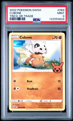 2022 POKEMON TRICK OR TRADE #069 CUBONE PSA 9 - Image 1