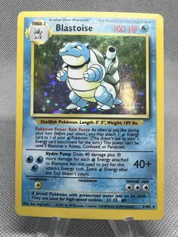 Pokemon Blastoise 2/102 Base Set Holo Rare 100 HP Vintage 1999 TCG - Image 1