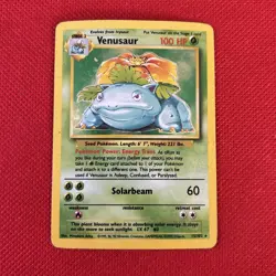 VENUSAUR #15/102 Pokemon Base Set Holo Rare Lightly Played/EX **Ships Free** - Image 1