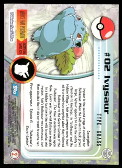 Pokemon Cards Ivysaur #2 Topps Trading Cards Series 1 LP *2 - Image 2