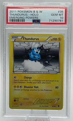 2011 POKEMON BLACK & WHITE EMERGING POWERS #35 THUNDURUS-HOLO PSA 10 GEM MINT - Image 1