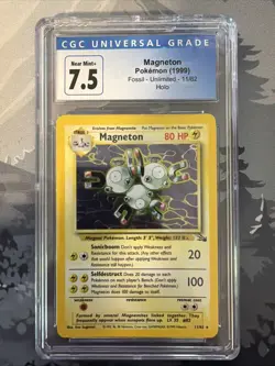 Pokemon Fossil Magneton 11/62 Lightning Holo Rare CGC 7.5 Near Mint - Image 1