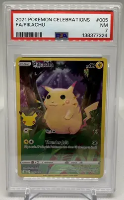 Auction #2 2021 Pokemon Celebrations #005 FA Pikachu PSA 7 NM - Image 1