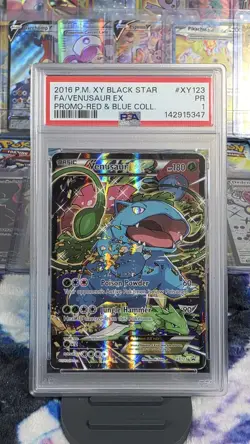 2016 Pokemon Red Blue Collection PSA 1 Venusaur EX Holo #XY123 Black Star Promo - Image 1