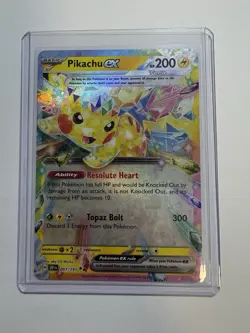 Pokemon TCG Pikachu EX Double Rare Holo Card 057/191 Surging Sparks - Image 1