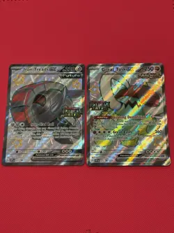 Pokemon Great Tusk EX 072 Iron Treads 073 Paldean Fates Stamped Promo Set - Image 1